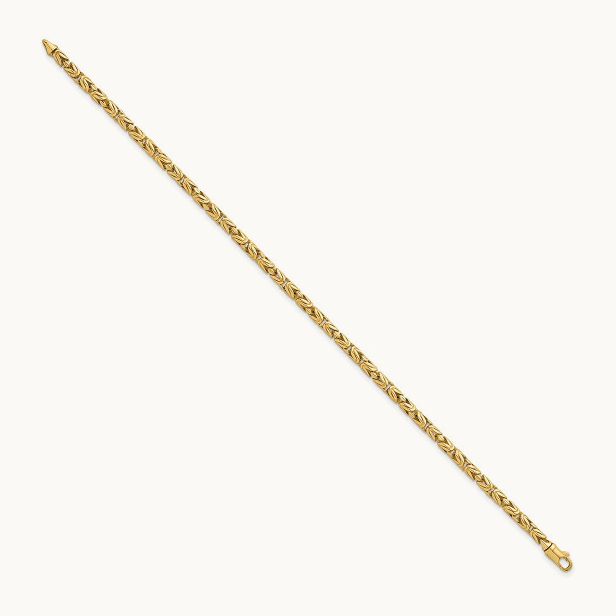 Polished Rounded Byzantine Link 7.5in Bracelet, 14K