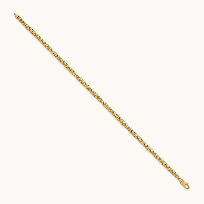 Polished Rounded Byzantine Link 7.5in Bracelet, 14K