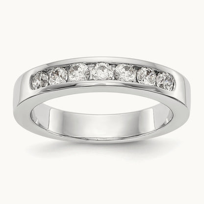 7- Stone Closed Channel Band Mounting, 2.6mm, 14K White Gold