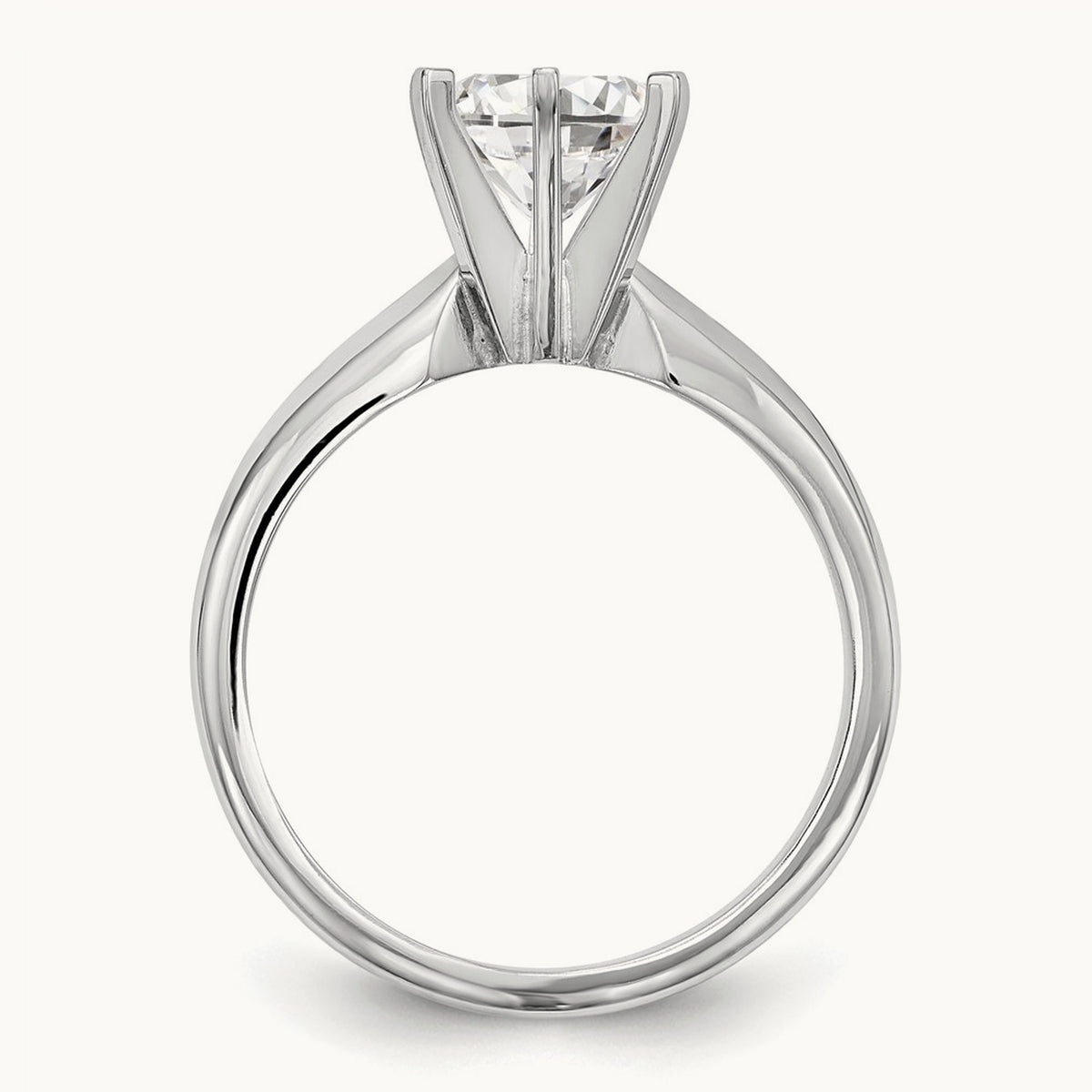 1/8ct. Medium-Wt Knife Edge 6-Prong Ring Mounting, 14K White Gold