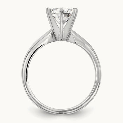 1/4ct. Medium-Wt Knife Edge 6-Prong Ring Mounting, 14K White Gold