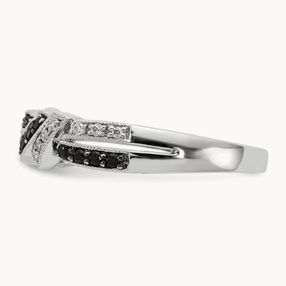 w/Black Rhodium White and Black Diamond Ring, 14K White Gold