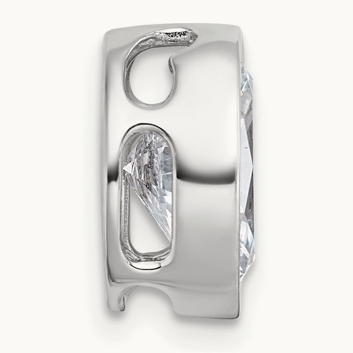 Oval Bezel Set Chain Slide Pendant, 0.25-3.00 ct tw Lab-Grown Diamond — 2 1/2 ct, 14K White Gold