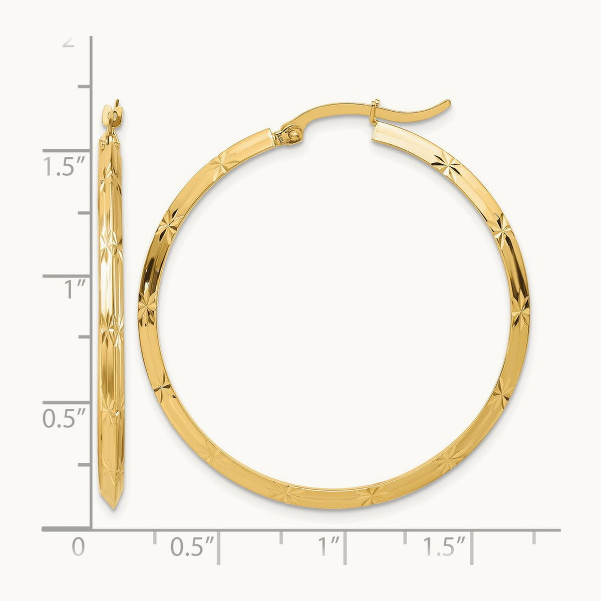 Polished Diamond-Cut Hoop Earrings — 39.75mm