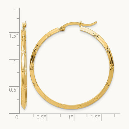 Polished Diamond-Cut Hoop Earrings — 39.75mm
