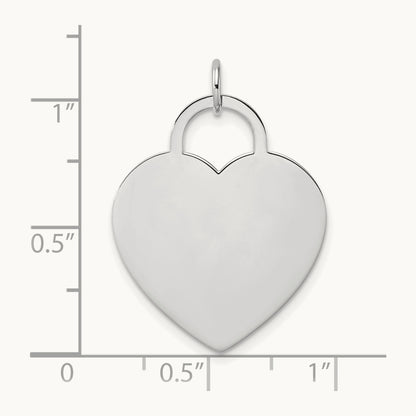 Heart Disc Charm, 14K White Gold