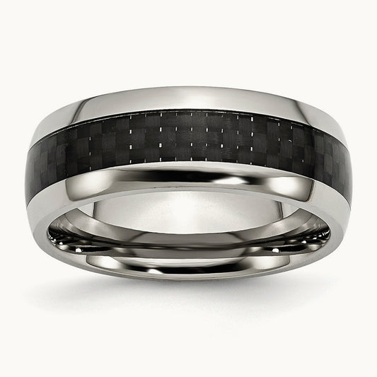 Polished with Black Carbon Fiber Inlay Band — photo set