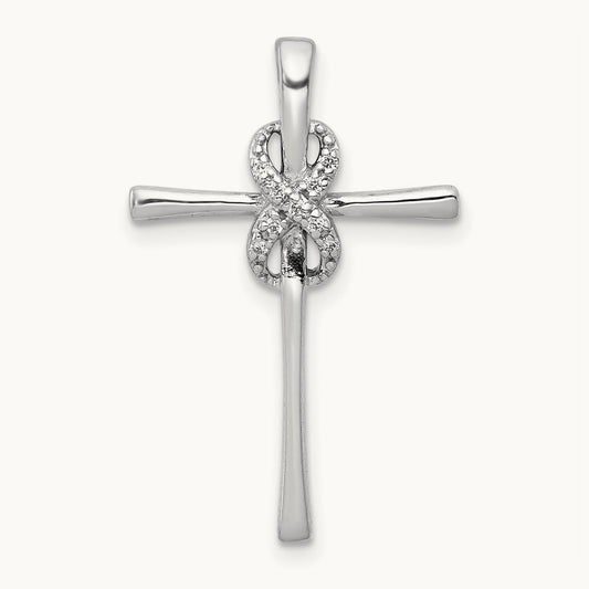.03ct. Diamond Infinity Cross Chain Slide, 14K White Gold