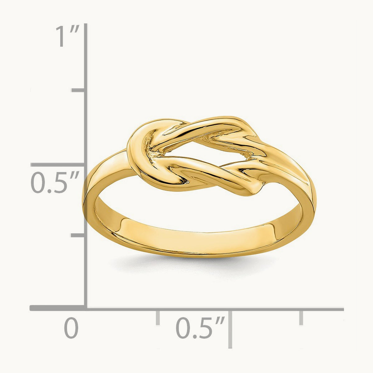Polished Freeform Love Knot Ring, 14K