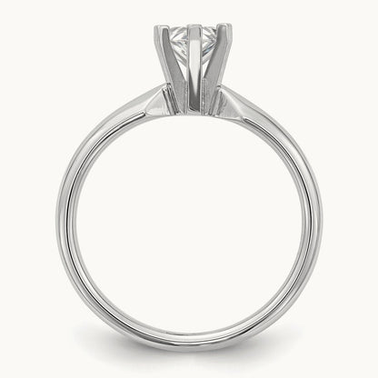 3/4ct. Tulip-Head Comfort-Fit Pear Solitaire Mounting, 14K White Gold