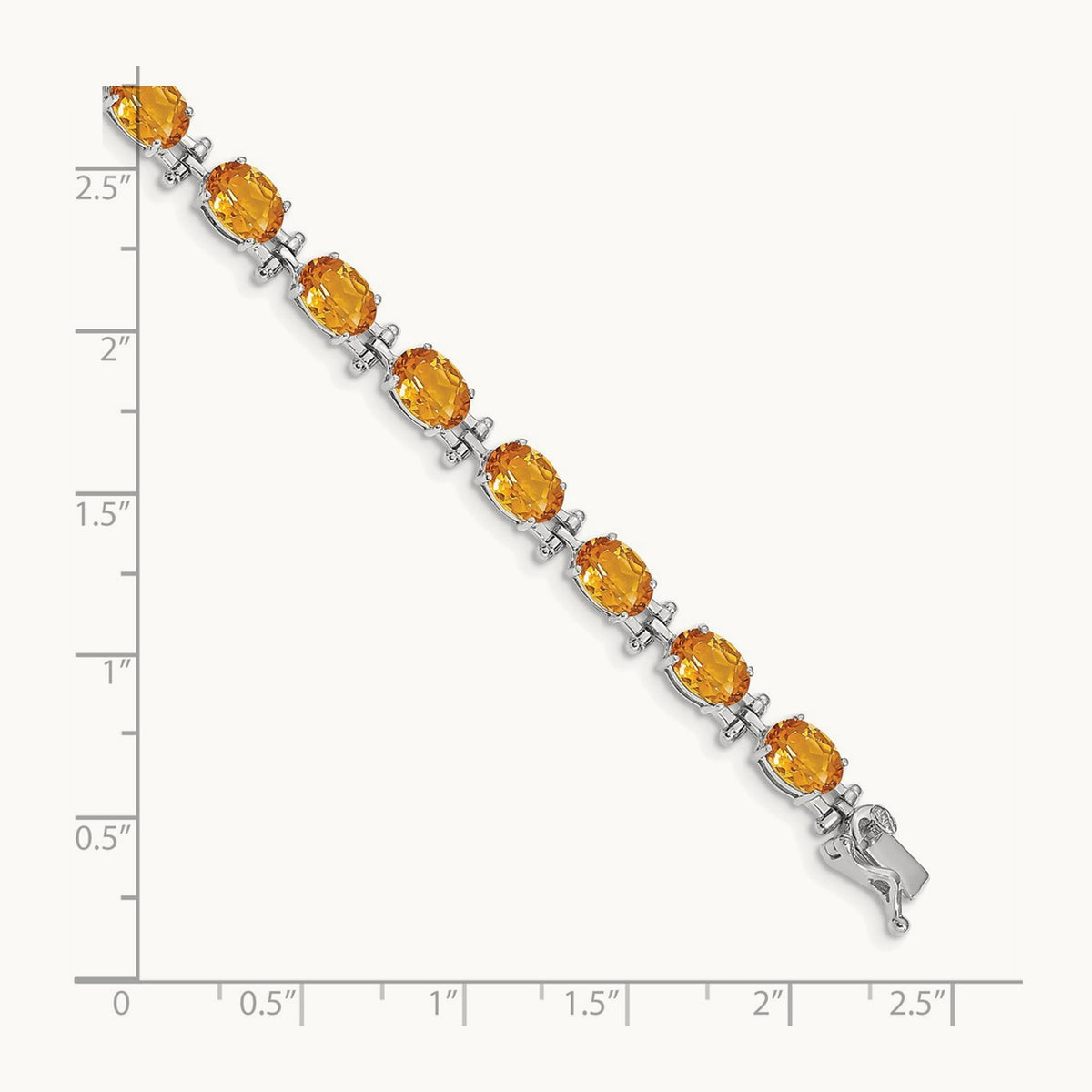 Citrine Bracelet — 14K White Gold