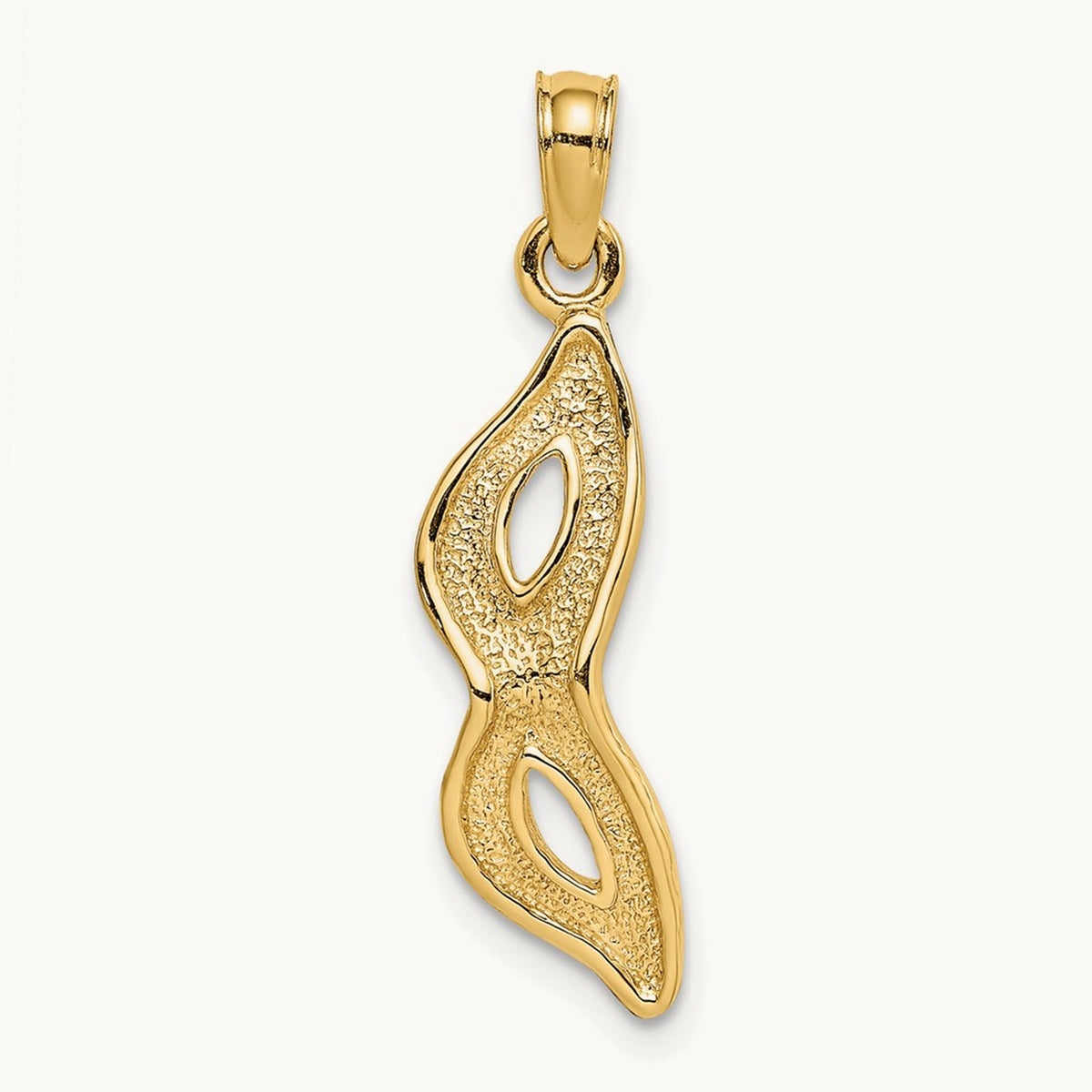3-D Beveled Masquerade Mask Charm, 14K