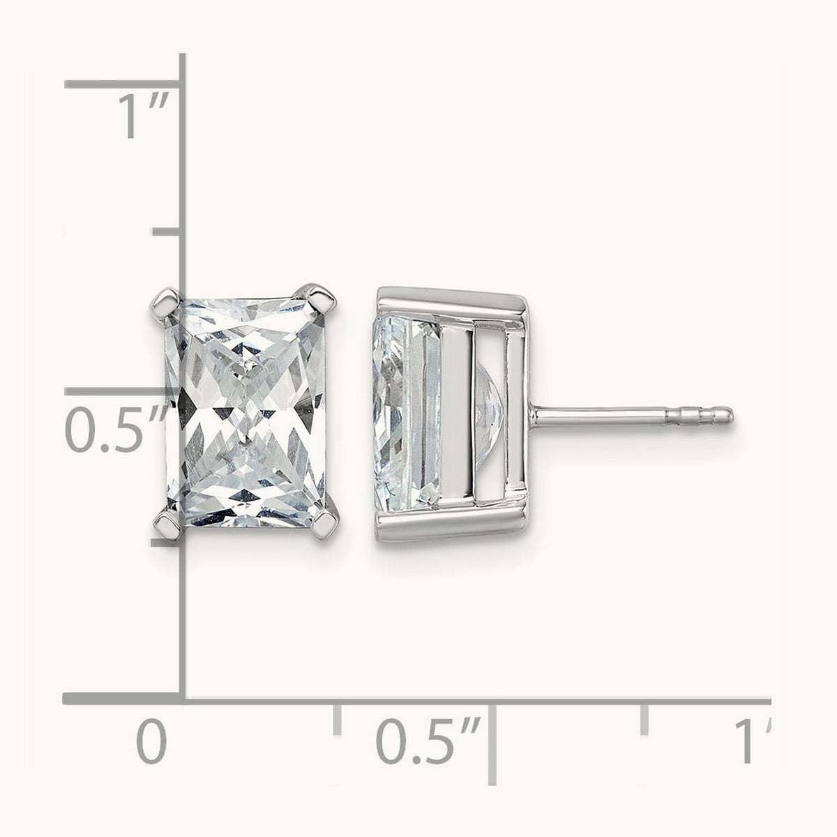 Radiant Four-Prong Stud Earrings, 0.50-6.00 ct tw Lab-Grown Diamond — 6 ct, 14K White Gold