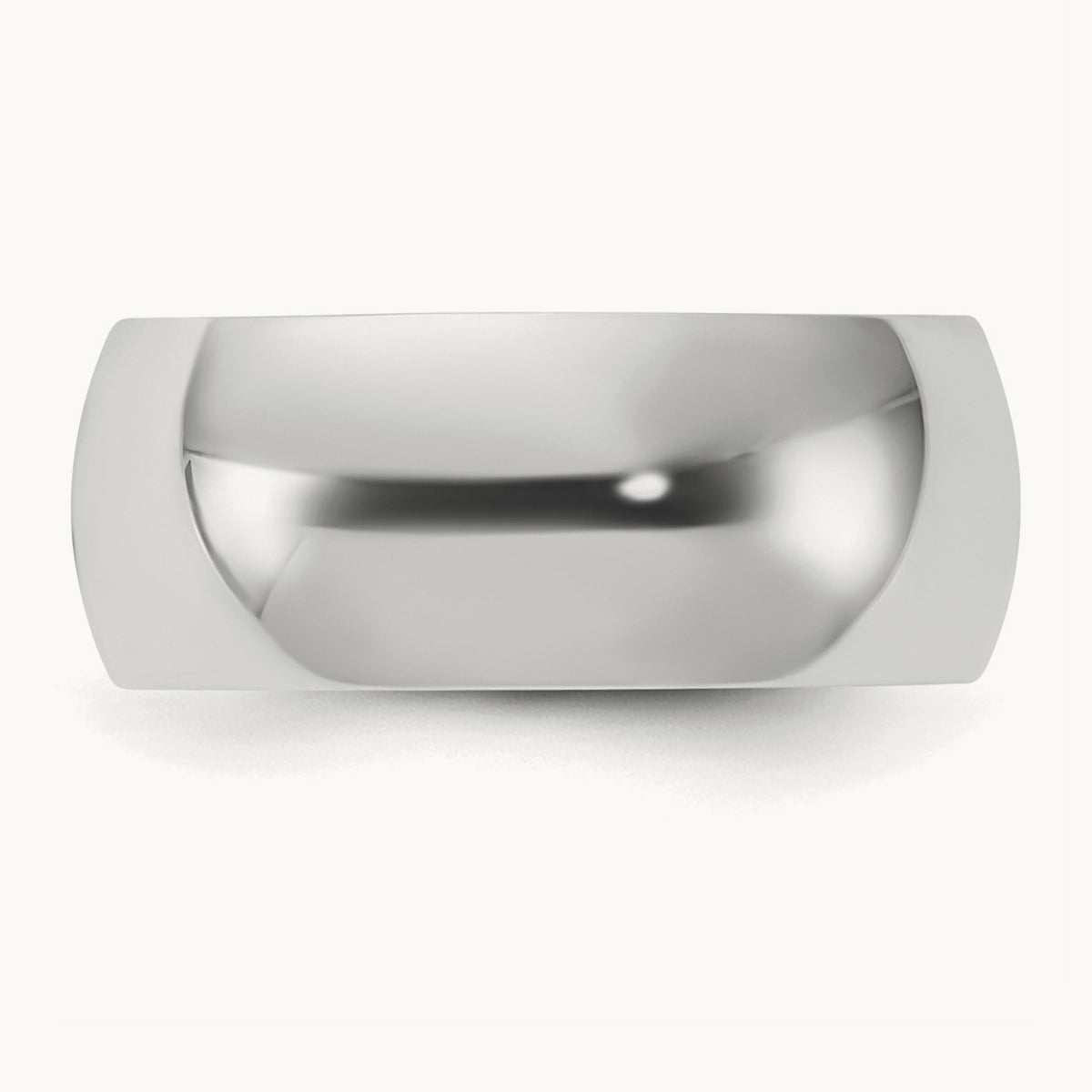 Rhodium-plated Half-Round Band — photo set