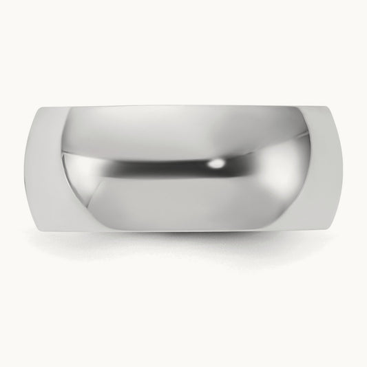 Rhodium-plated Half-Round Band — photo set