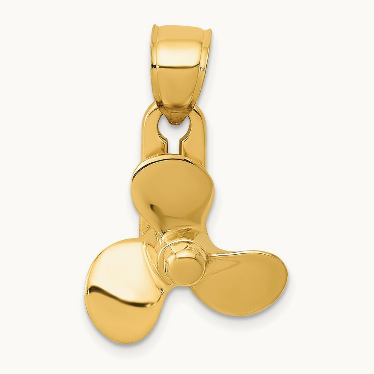 3-D Moveable Blade Propeller Pendant, 14K