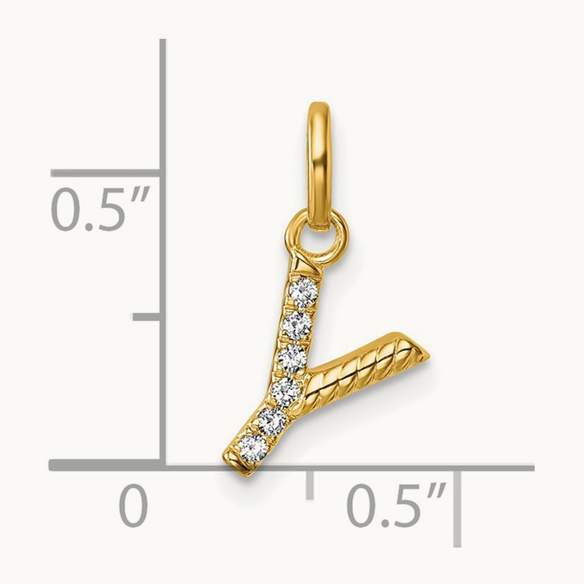 Twisted Diamond Charm — 14K Yellow Gold, Y