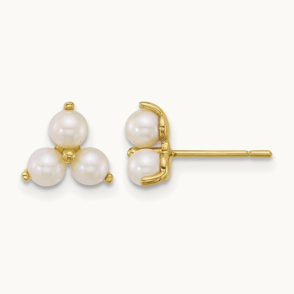 Polished Freshwater Cultured Pearls Post Earrings, 14K