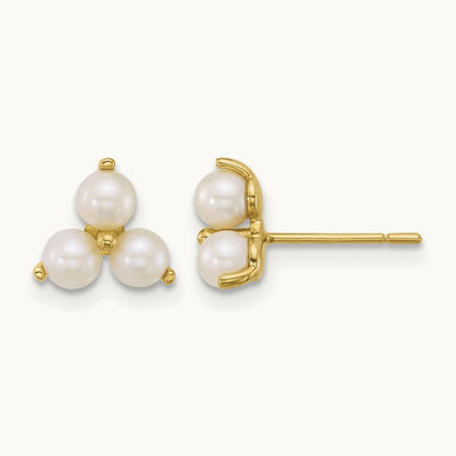 Polished Freshwater Cultured Pearls Post Earrings, 14K
