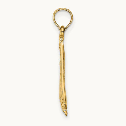 Polished and Textured Sailboat Charm, 14K