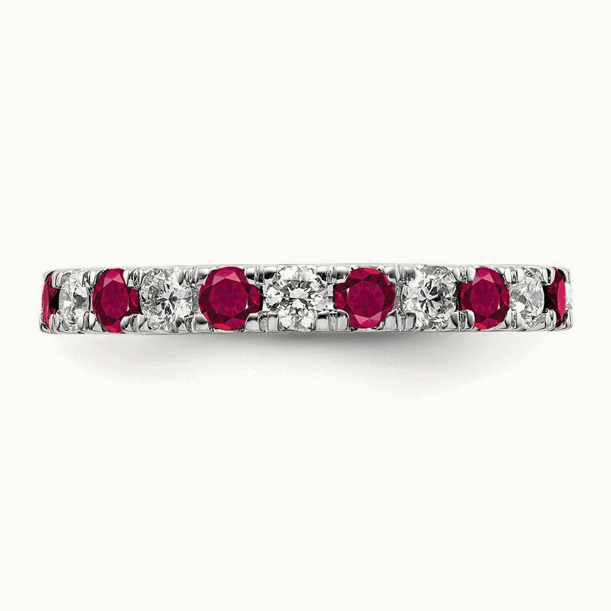 Created Ruby Eternity Band — 14K White Gold, 2.65 mm