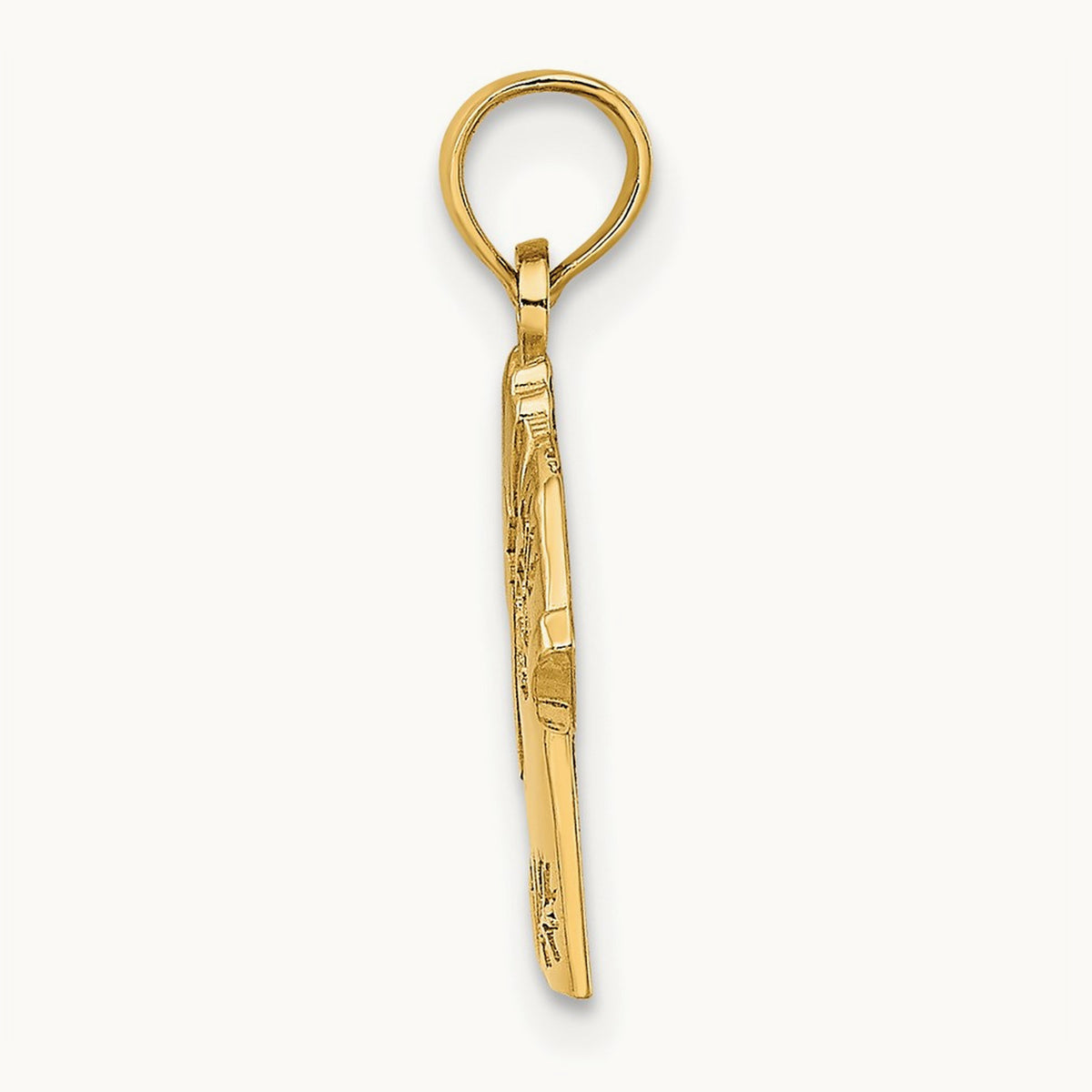 Polished Hawaiian Pineapple Style Shirt Charm, 14K