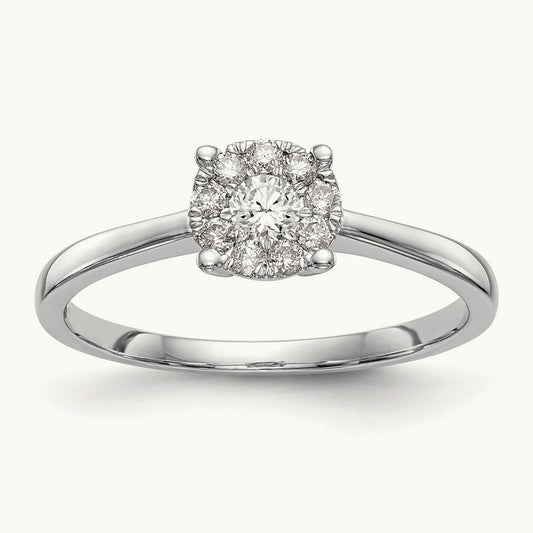 Complete Diamond Cluster Engagement Ring — 0.235 ct, 7