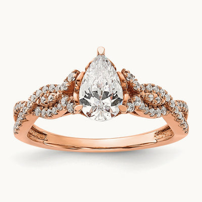 1ct Criss-Cross Pear Eng Dia Ring, Mtg Only, Platinum
