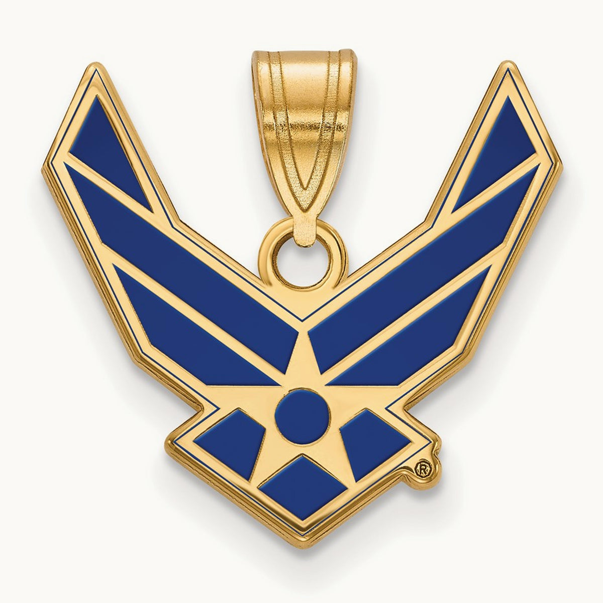 LogoArt U.S. Air Force Large Enamel Pendant, 14K Gold