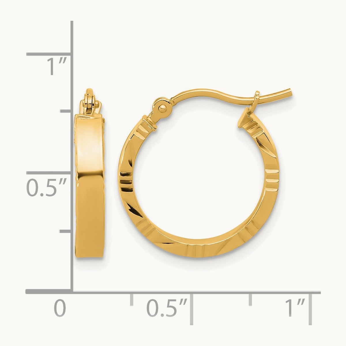 Small D/C Edge Polished Hoop Earrings, 3mm — Leslie's