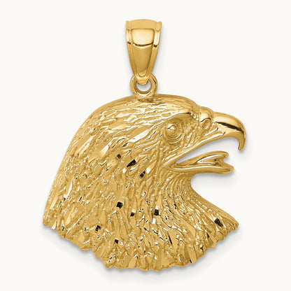 Diamond-Cut Eagle Pendant, 14K