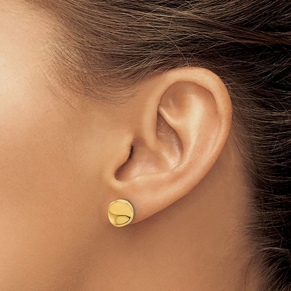 Polished Post Earrings — Leslie's — 14K Yellow Gold