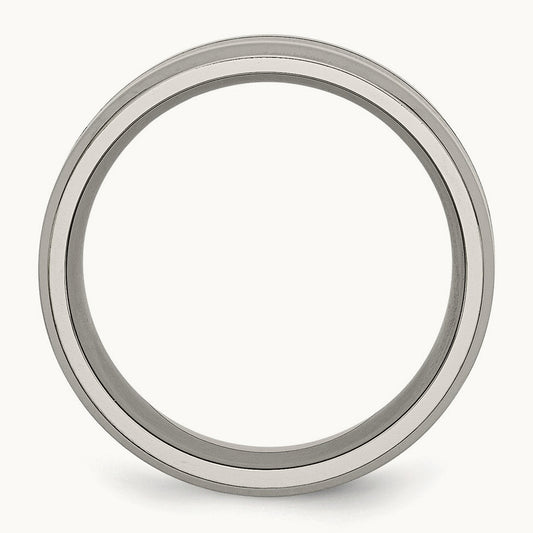 Polished Black Enamel Beveled Edge Band — photo set