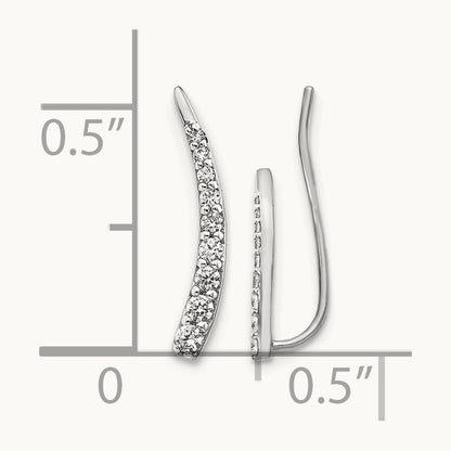 Diamond Ear Climber Earrings, 14K White Gold