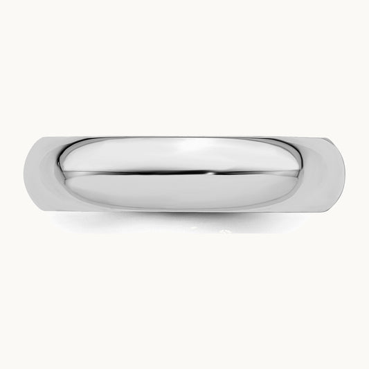 Sterling Silver Rhodium-plated 5mm Comfort Fit Band