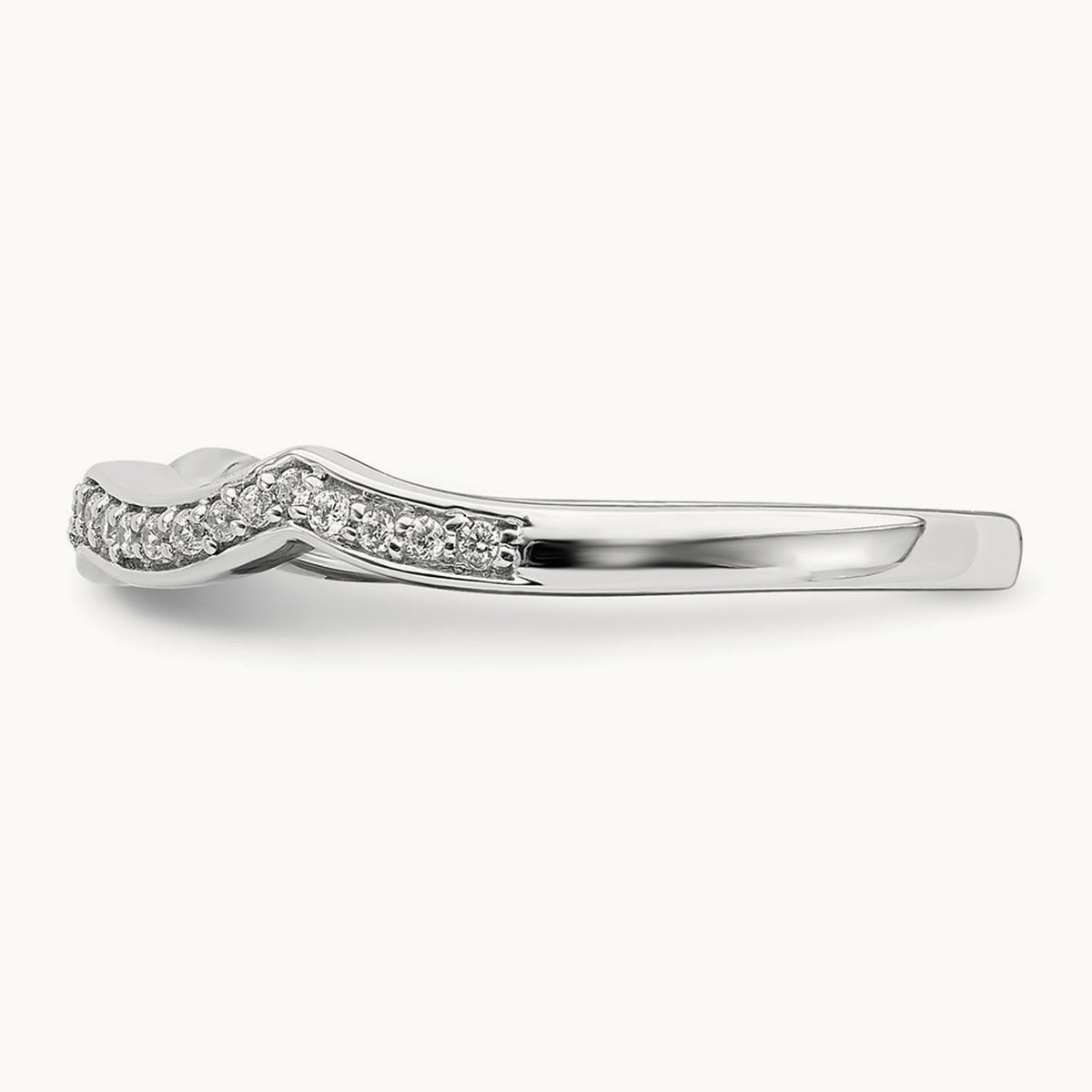 Contoured Diamond Band, 14K White Gold