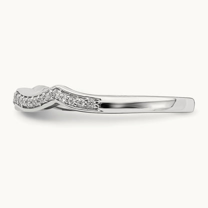 Contoured Diamond Band, 14K White Gold