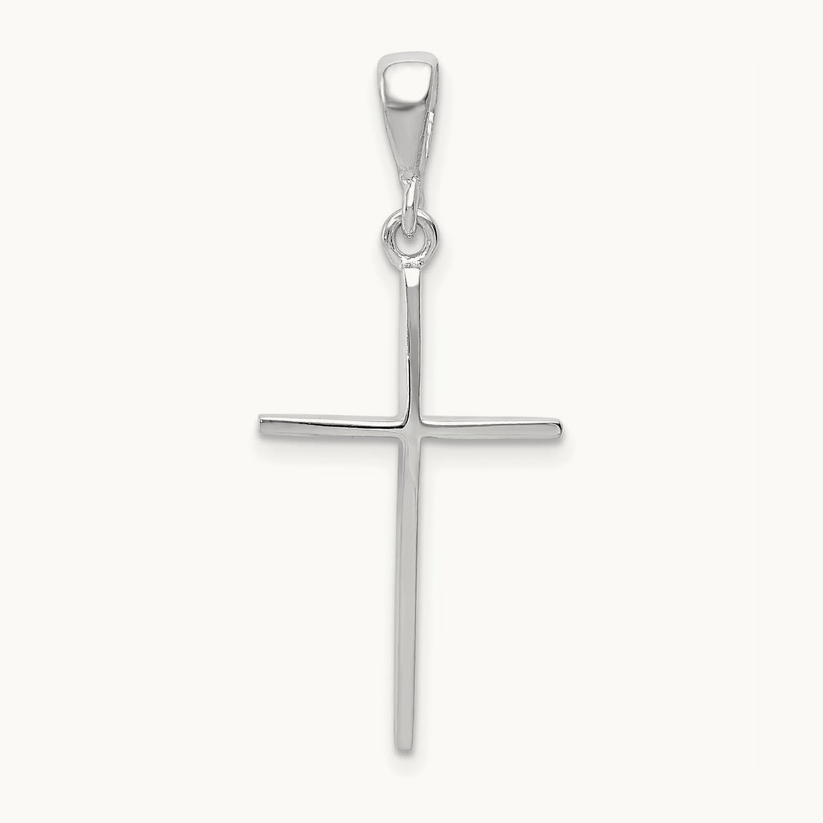 Cross Pendant, 14K White Gold