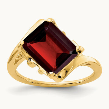 Emerald Cut Garnet ring — photo set