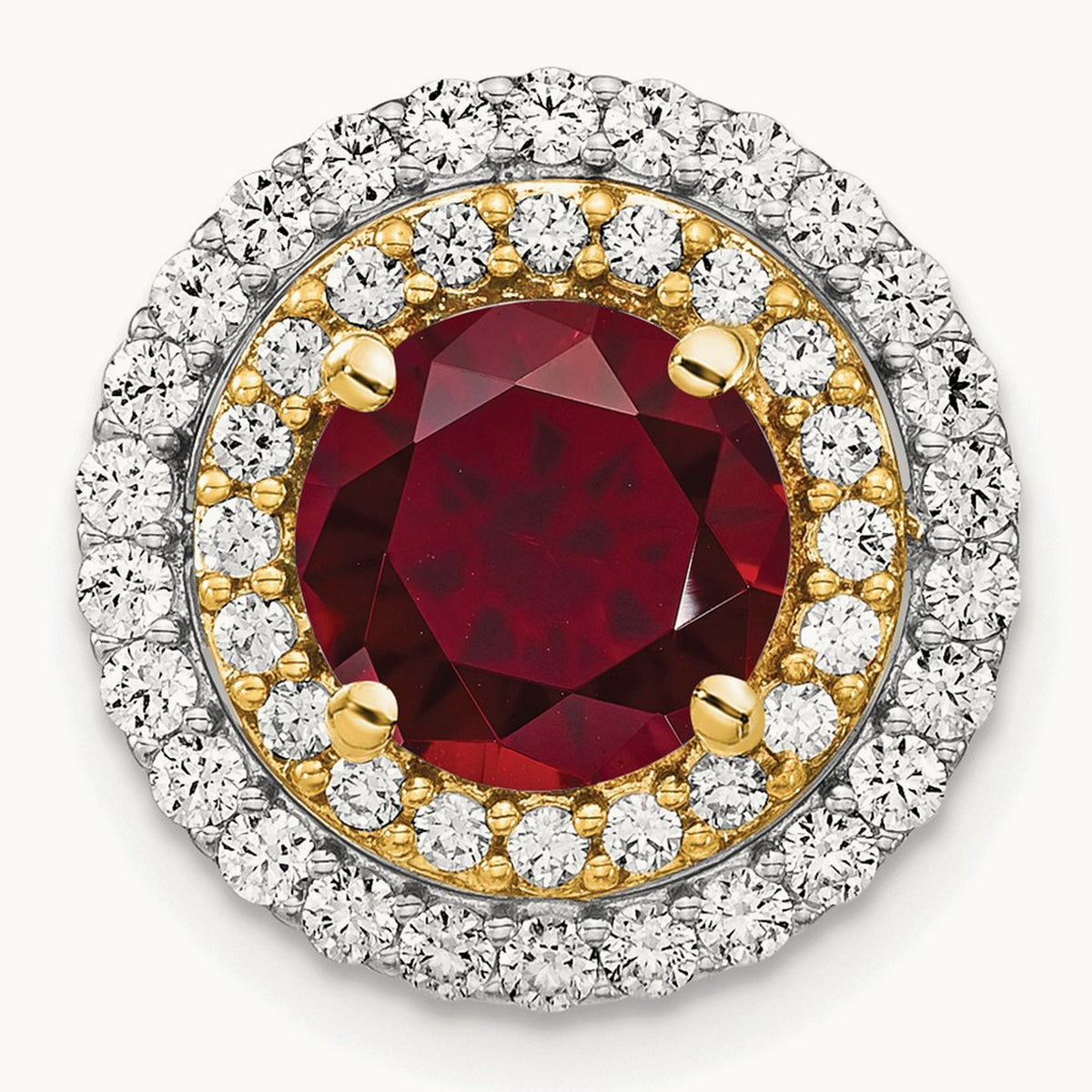 Created Ruby Chain Slide, 0.50 ct tw Lab-Grown Diamond
