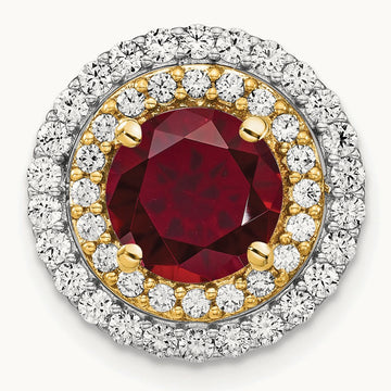 Created Ruby Chain Slide, 0.50 ct tw Lab-Grown Diamond