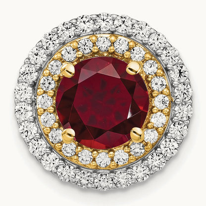 Created Ruby Chain Slide, 0.50 ct tw Lab-Grown Diamond