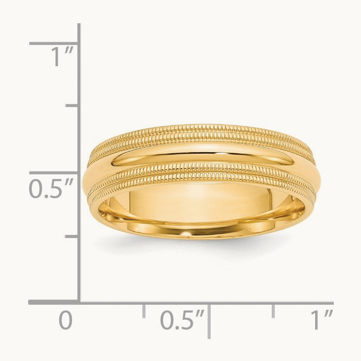 Double Milgrain Comfort Fit Band — 14K Yellow Gold, 6mm (2)
