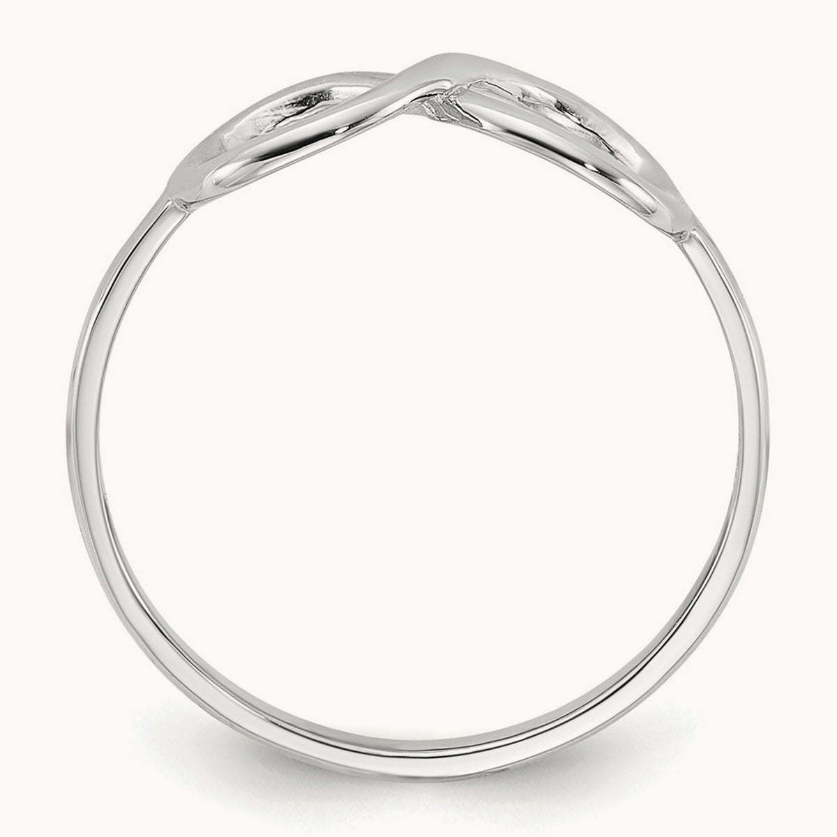 Polished Infinity Ring — 14K White Gold, 7