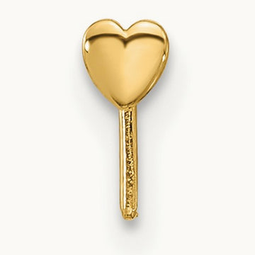 22 Gauge Polished Heart Nose Stud, 14K