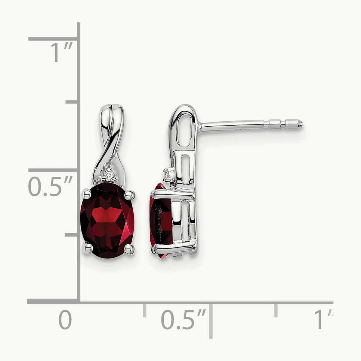Oval Garnet and Diamond Earrings — photo set