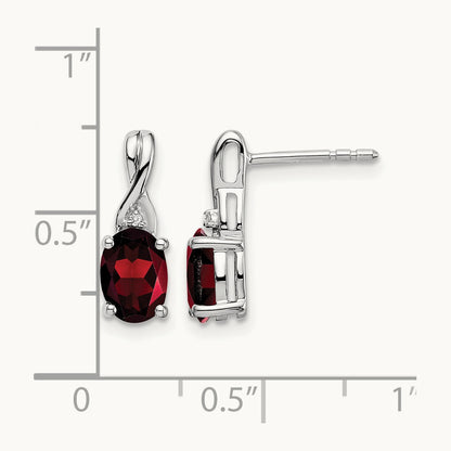 Oval Garnet and Diamond Earrings — photo set