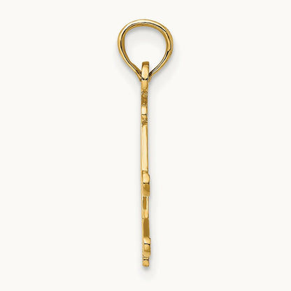 Polished Snow Skis, Boot & Pole Charm, 14K