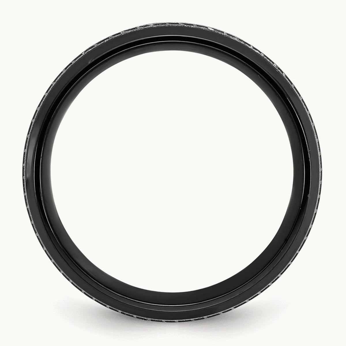 Black Zirconium Polished Lasered Tire Design Band, 8mm
