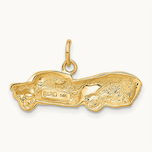 Sports Car Charm, 14K